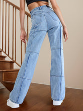 Load image into Gallery viewer, High Waist Straight Jeans with Pockets