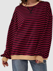Striped Round Neck Long Sleeve T-Shirt