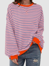 Load image into Gallery viewer, Striped Round Neck Long Sleeve T-Shirt