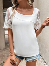 Load image into Gallery viewer, Full Size Asymmetrical Neck Short Sleeve Top