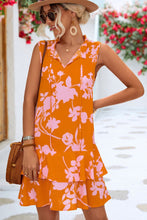 Load image into Gallery viewer, Printed Tie Neck Sleeveless Dress