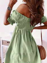 Load image into Gallery viewer, Full Size Ruffled Off-Shoulder Short Sleeve Dress (7 colors)
