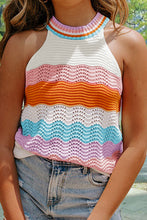 Load image into Gallery viewer, Color Block Round Neck Knit Vest