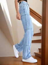 Load image into Gallery viewer, High Waist Straight Jeans with Pockets