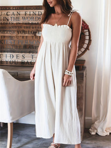Full Size Smocked Spaghetti Strap Wide Leg Jumpsuit (4 colors)