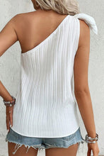Load image into Gallery viewer, Textured Tied One Shoulder Tank
