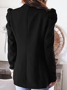 Collared Neck Puff Sleeve Blazer ( 4 Colors)