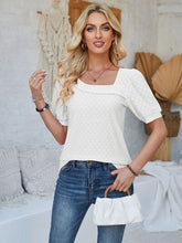 Load image into Gallery viewer, Eyelet Asymmetrical Neck Short Sleeve T-Shirt