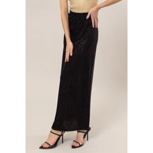 Load image into Gallery viewer, HYFYVE Lurex Velour High-Waist Midi Skirt