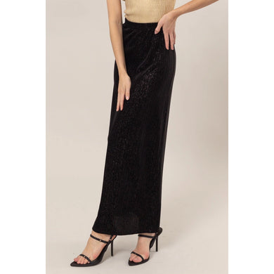 HYFYVE Lurex Velour High-Waist Midi Skirt
