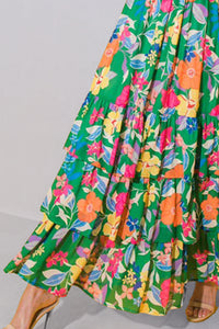 Tiered Ruffled Printed Sleeveless Dress