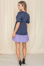 Load image into Gallery viewer, Two Tone Tiered Mini Dress