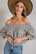 Load image into Gallery viewer, Animal Print Smocked Off the Shoulder Top