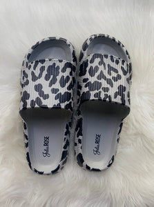 Gray Leopard Insanely  Comfortable Slides
