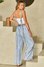 Load image into Gallery viewer, Square Neck Wide Strap Denim Overalls