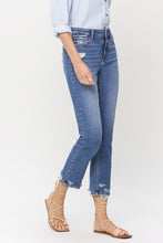 Load image into Gallery viewer, Lovervet High Rise Raw Hem Straight Jeans
