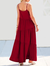 Load image into Gallery viewer, Full Size Ruched Tiered Spaghetti Strap Dress ( Multiple colors)