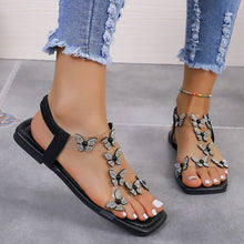 Load image into Gallery viewer, Rhinestone Butterfly Flat Sandals