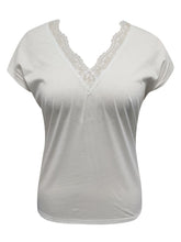 Load image into Gallery viewer, Full Size Lace Detail V-Neck Short Sleeve Blouse