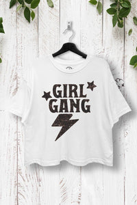 VPC143-P6233 - GIRL GANG BOXY CROP T-SHIRT: CREAM / MEDIUM
