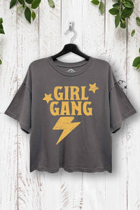 VPC143-P6233 - GIRL GANG BOXY CROP T-SHIRT: CREAM / MEDIUM