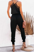Load image into Gallery viewer, Lace Detail V-Neck Spaghetti Strap Jumpsuit