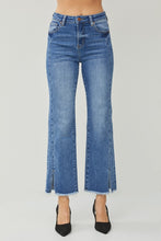Load image into Gallery viewer, RISEN High Waist Raw Hem Slit Straight Jeans