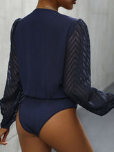 Load image into Gallery viewer, Ruched Surplice Long Sleeve Bodysuit