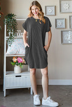 Load image into Gallery viewer, Heimish Full Size Ribbed Round Neck Short Sleeve Tee Dress