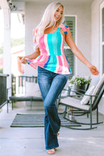 Load image into Gallery viewer, Tied Color Block Peplum Cami
