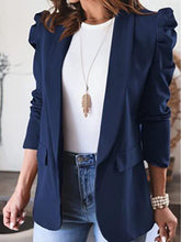 Load image into Gallery viewer, Collared Neck Puff Sleeve Blazer ( 4 Colors)