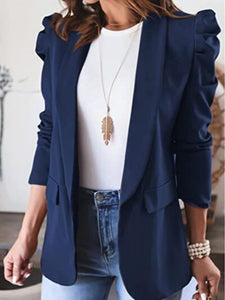 Collared Neck Puff Sleeve Blazer ( 4 Colors)