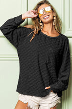 Load image into Gallery viewer, BiBi Checkered Round Neck Exposed Seam Top