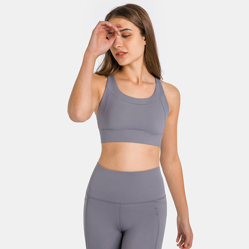 Adjustable Shoulder Strap Buckle High Elastic Sports Bra With 3-Hook