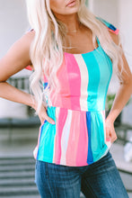 Load image into Gallery viewer, Tied Color Block Peplum Cami