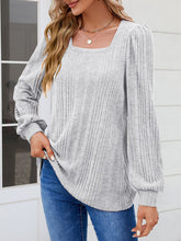Load image into Gallery viewer, Square Neck Long Sleeve Blouse