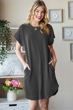 Load image into Gallery viewer, Heimish Full Size Ribbed Round Neck Short Sleeve Tee Dress