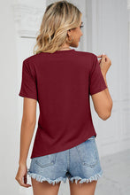 Load image into Gallery viewer, Ruched Round Neck Short Sleeve T-Shirt
