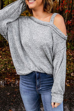 Load image into Gallery viewer, Asymmetrical Neck Long Sleeve T-Shirt