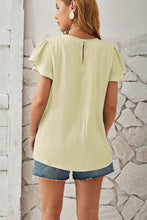 Load image into Gallery viewer, Round Neck Keyhole Cap Sleeve T-Shirt