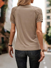 Load image into Gallery viewer, Openwork Lace Detail Short Sleeve T-Shirt