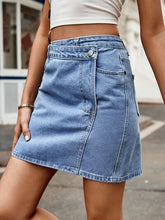 Load image into Gallery viewer, Pocketed High Waist Denim Skirt