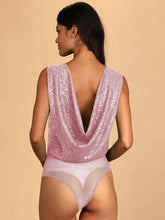 Load image into Gallery viewer, Sequin Surplice Sleeveless Bodysuit