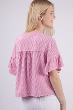 Load image into Gallery viewer, VERY J Full Size Texture Ruffle Short Sleeve Top