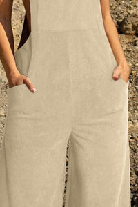 Pocketed Wide Leg Overall (multiple colors)