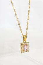 Load image into Gallery viewer, Natural Elements Pink Rectangle Stone Necklace