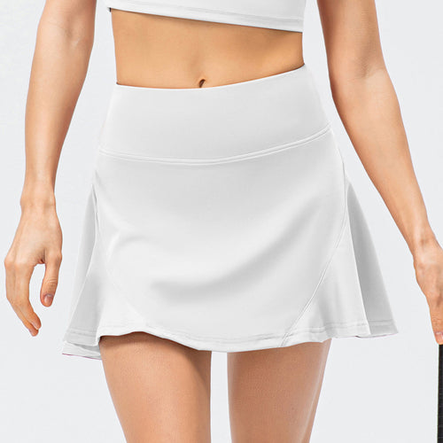 Solid Color Ruffle Sports Skort