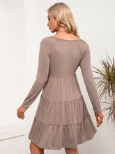 Load image into Gallery viewer, V-Neck Long Sleeve Tiered Dress