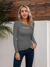 Load image into Gallery viewer, Asymmetrical Neck Long Sleeve T-Shirt ( 8 colors)