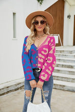 Load image into Gallery viewer, Leopard Button Up Dropped Shoulder Cardigan